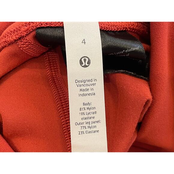 Lululemon Align High Rise Leggings, Ruched, Cayenne / Burnt Orange, Size 4 - Picture 6 of 7